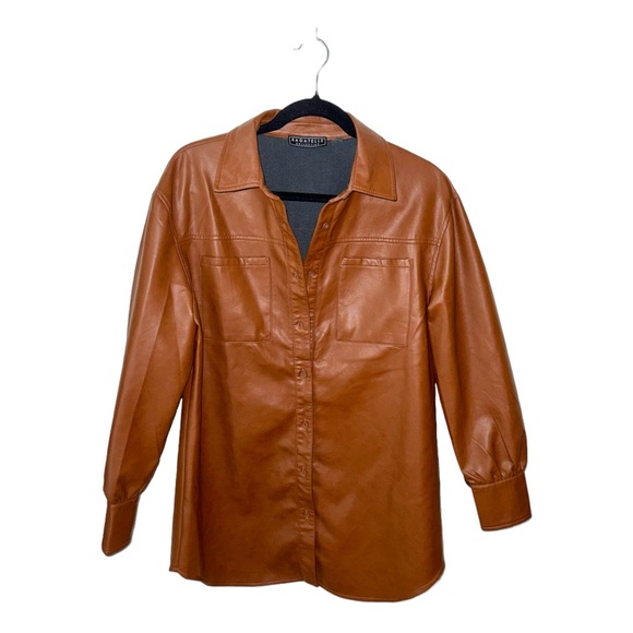 BAGATELLE Collection Faux Leather Shacket - Picture 7 of 13